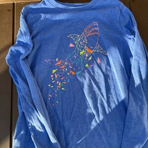 Cat & Jack Blue Long Sleeve Shirt with Geometric Shark